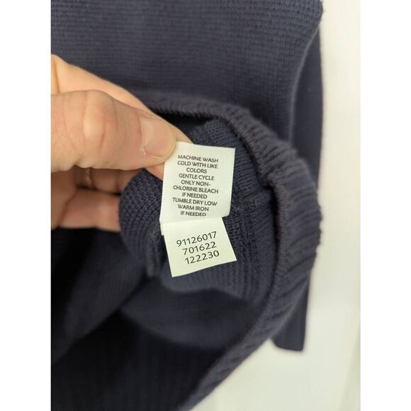 J. Jill chunky Cardigan Sweater women's size XL navy blue wide collar fisherman - Picture 6 of 7